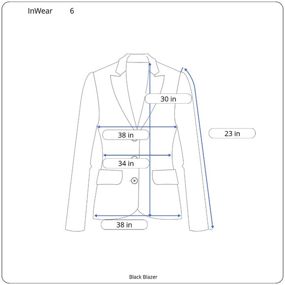InWear Black Blazer in Size 6 - Picture 4 of 4